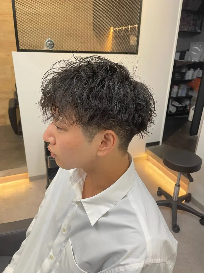 パーマ メンズ メンズパーマ 波巻きパーマ カット パーマ ヘアセット 【Men's Lapis横浜】翔太のヘアスタイル