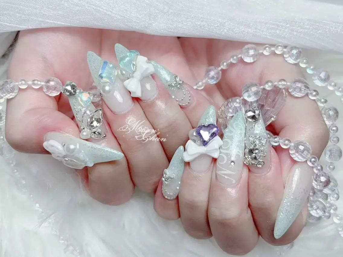 ネイル 成人式 ジェルネイル マグネットネイル 大理石ネイル(マーブル) 持ち込み ハンドネイル K.bi_nail ネイル長さ出し専門店のネイルデザイン