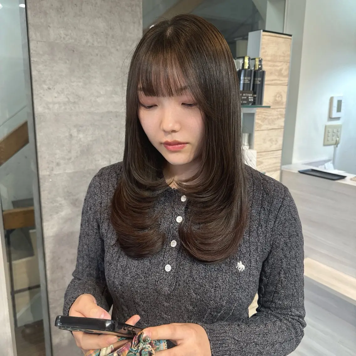 ロング カラー カット ヘアカラー トリートメント Rena/韓国 /ワンホンヘアのヘアスタイル