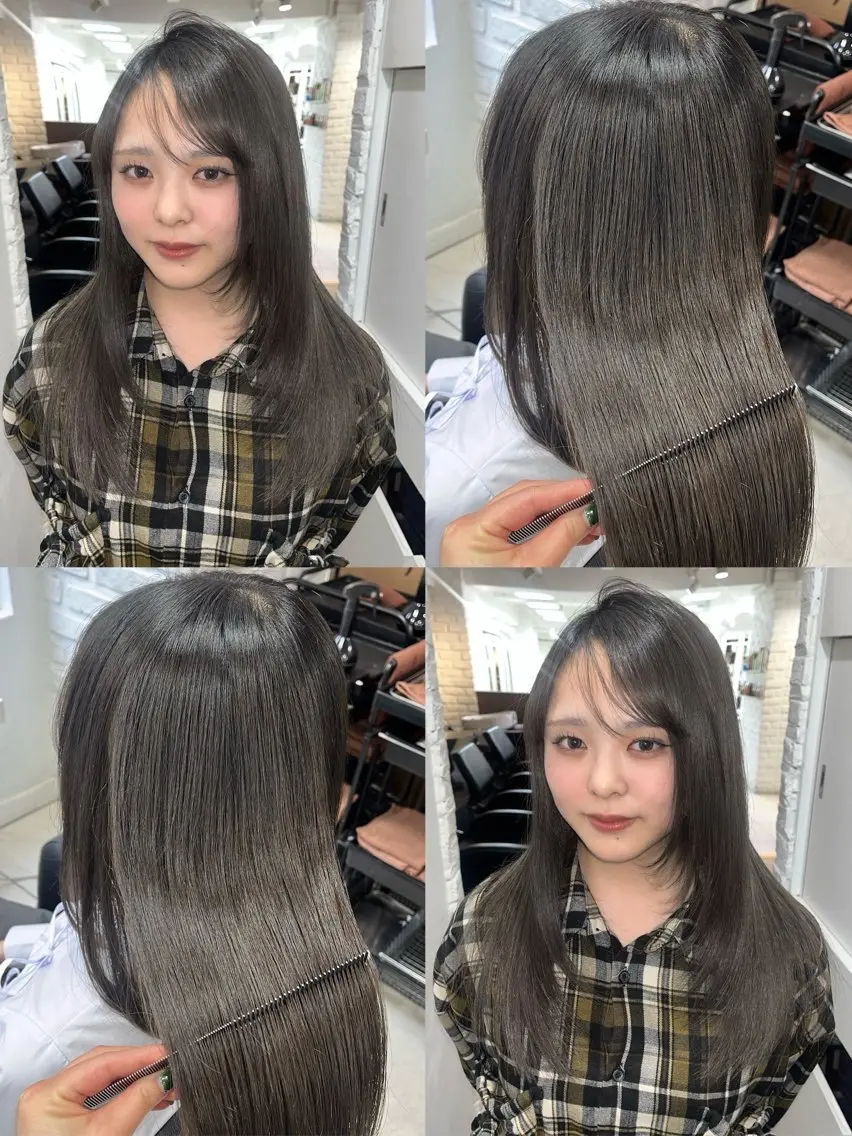 ロング カラー カット ヘアカラー トリートメント ヘッドスパ デザインカラー✧ 透明感カラーリノのヘアスタイル