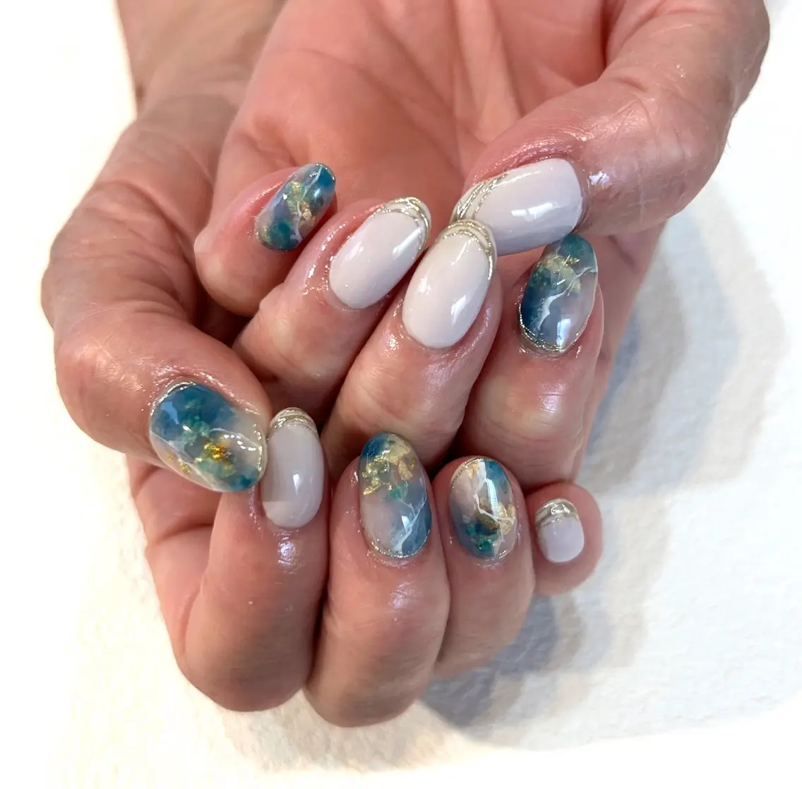 ネイル アートネイル 大理石ネイル(マーブル) spell nailのネイルデザイン