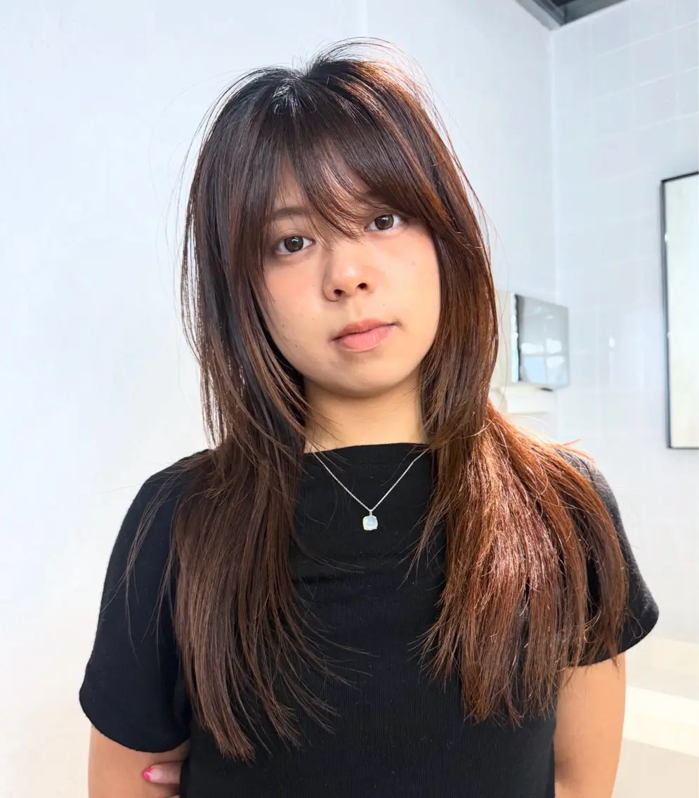 ロング 縮毛矯正 縮毛矯正 トリートメント オリーブベージュ/ レイヤー/yuzu♡のヘアスタイル