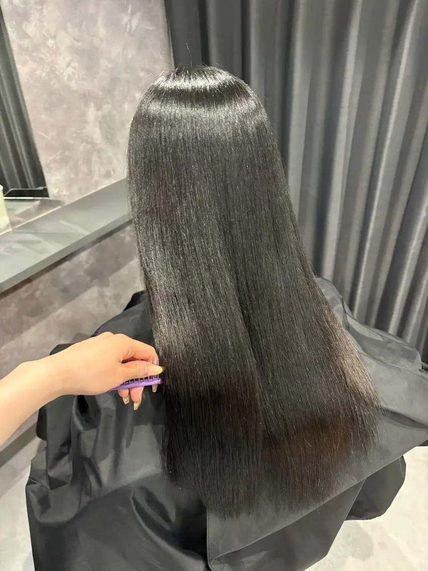 ロング 縮毛矯正 トリートメント nameless miichiのヘアスタイル