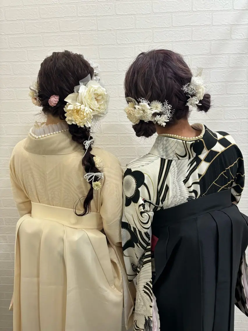 ヘアアレンジ 卒業式のヘアスタイル 着付け ヘアセット☆ 髪質改善カラー☆まいのヘアスタイル