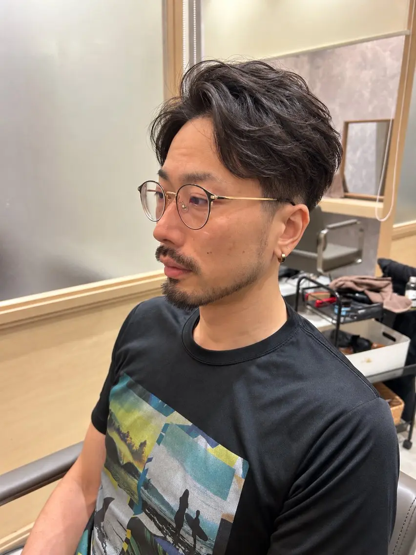 ショート メンズ メンズパーマ カット トリートメント ヘッドスパ 久木原 ゆりのヘアスタイル