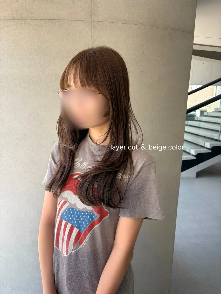 ロング 顔周りカット レイヤーカット 似合わせカット レナ🧸🤎 アメリシュシュのヘアスタイル