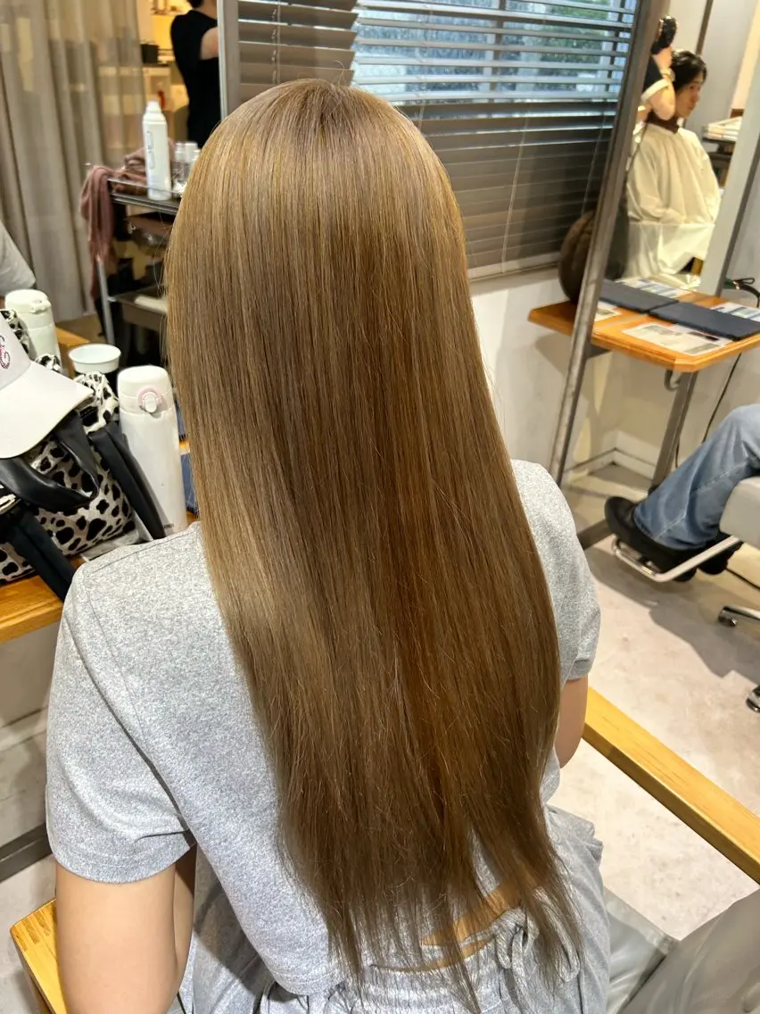 ロング カラー 栄/海外風カラー/ ナチュラル縮毛のヘアスタイル