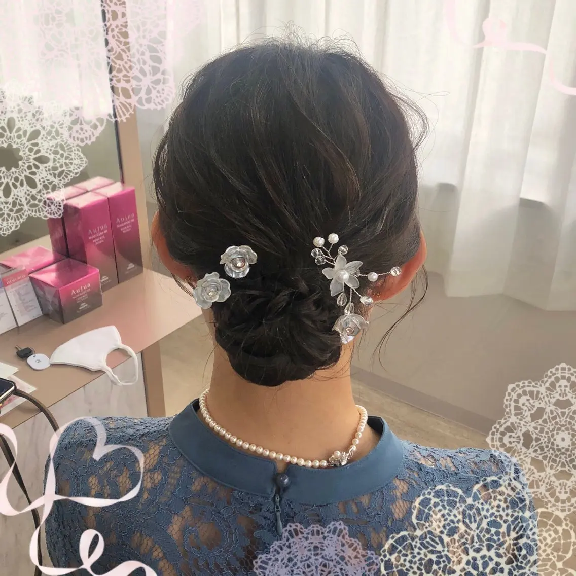 セミロング ヘアアレンジ 🐈‍⬛momo🐾 ブリーチ・Wカラーのヘアスタイル