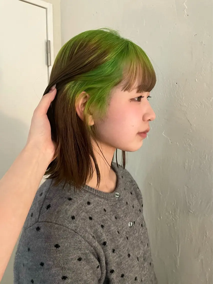 ミディアム カラー ブリーチ ヘアカラー デザインカラー💖/ ヘアセット/manaのヘアスタイル