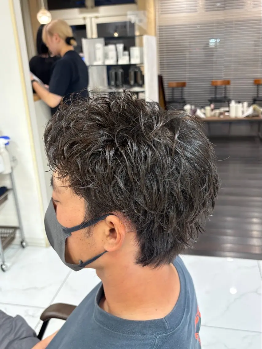 ショート パーマ メンズ カット パーマ GRANDEUR ryuのヘアスタイル
