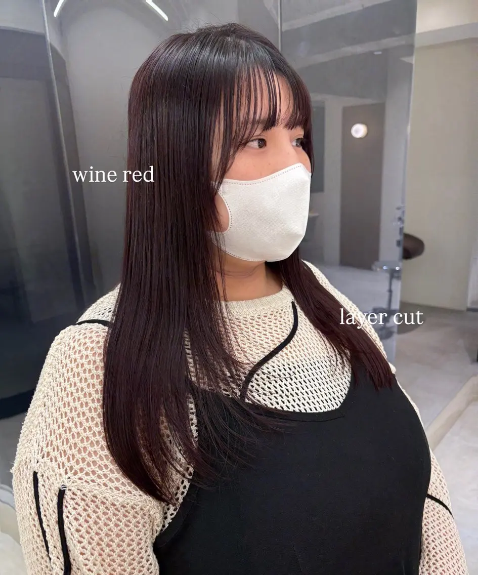 ロング カラー ダブルカラー レッドカラー ボブ レイヤーカット ロング 🫧ナギサ/本厚木/ ボブ/ミディアム🫧のヘアスタイル