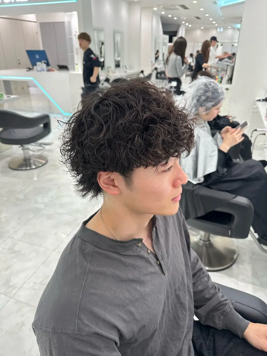 ショート パーマ メンズ カット パーマ 🐺韓国風メンズ特化 あさひ🐺のヘアスタイル