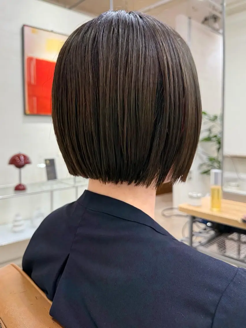 ミディアム ボブ カット トリートメント 須藤　優真 切りっぱなしボブのヘアスタイル