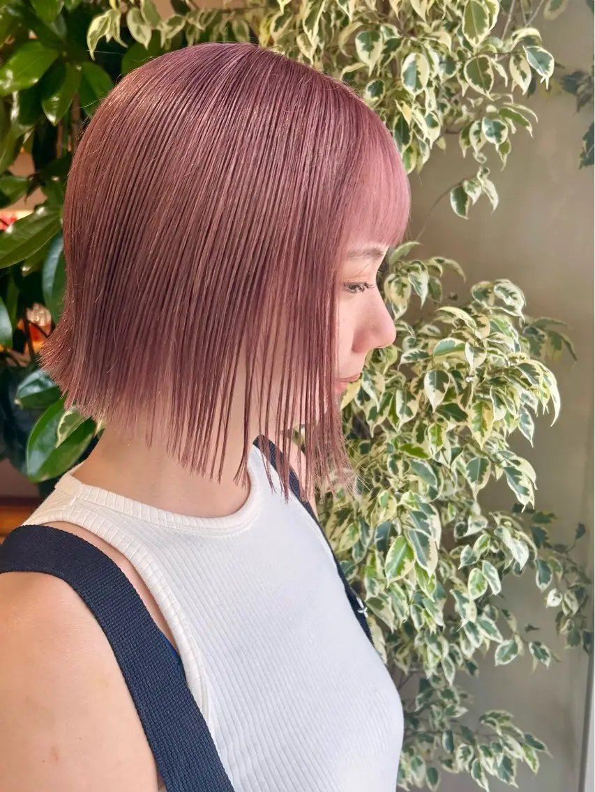 ミディアム 切りっぱなしボブ ボブ ヘアカラー 濱川 良栄のヘアスタイル
