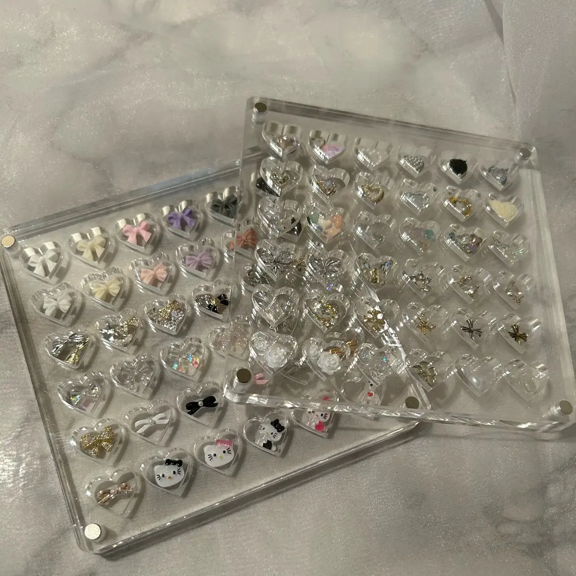 ネイル フレンチネイル ガーリー ハート キラキラネイル 韓国ネイル lylynail YUUKAのネイルデザイン