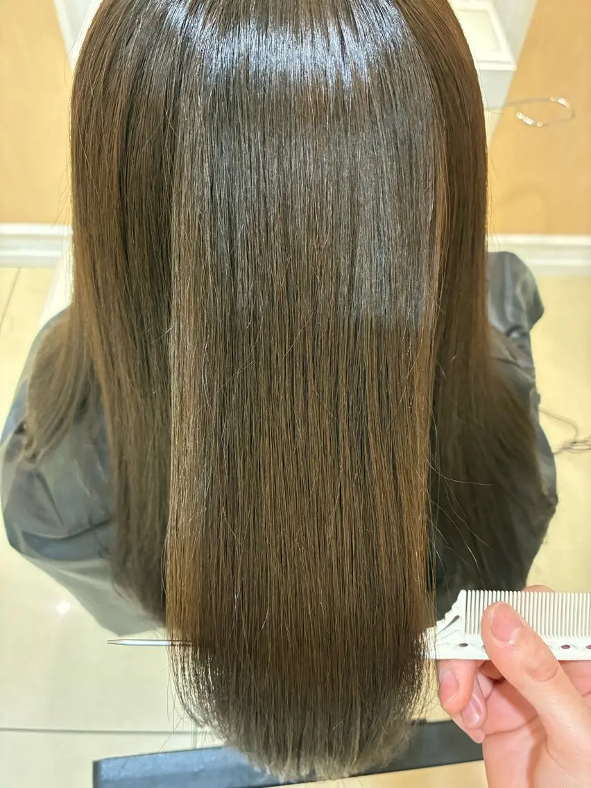 セミロング カラー ベージュカラー オリーブベージュ 🫧Ash中目黒 Kotoka🫧のその他イメージ