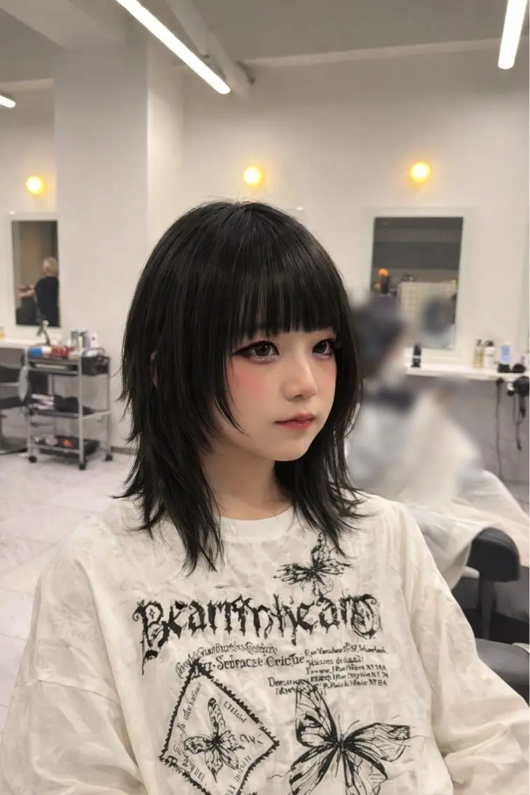 ミディアム カラー カット ヘアカラー トリートメント ヘッドスパ y2k✩︎⡱ハッシュ レイヤー/オリーブのヘアスタイル
