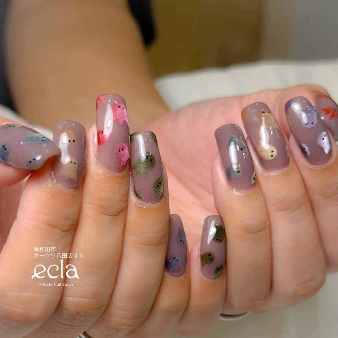 ネイル アートネイル ハロウィン マグネットネイル 持ち込み Nail Salon ecla 〜エクラ〜のネイルデザイン