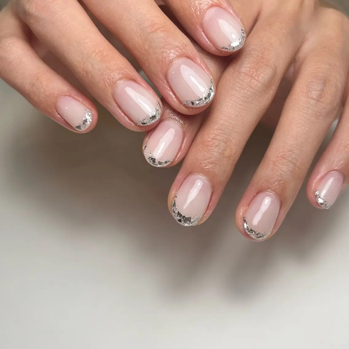 ネイル フレンチネイル ガラスフレンチ ハンドネイル ballie／小野原 なつみのネイルデザイン