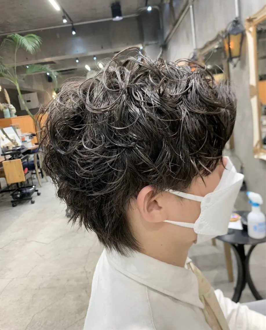 ⚠️イメチェンするならこれ⁉️【⭐️メンズフルコース🍚カット+3Dパーマ+艶カラー😜】の写真