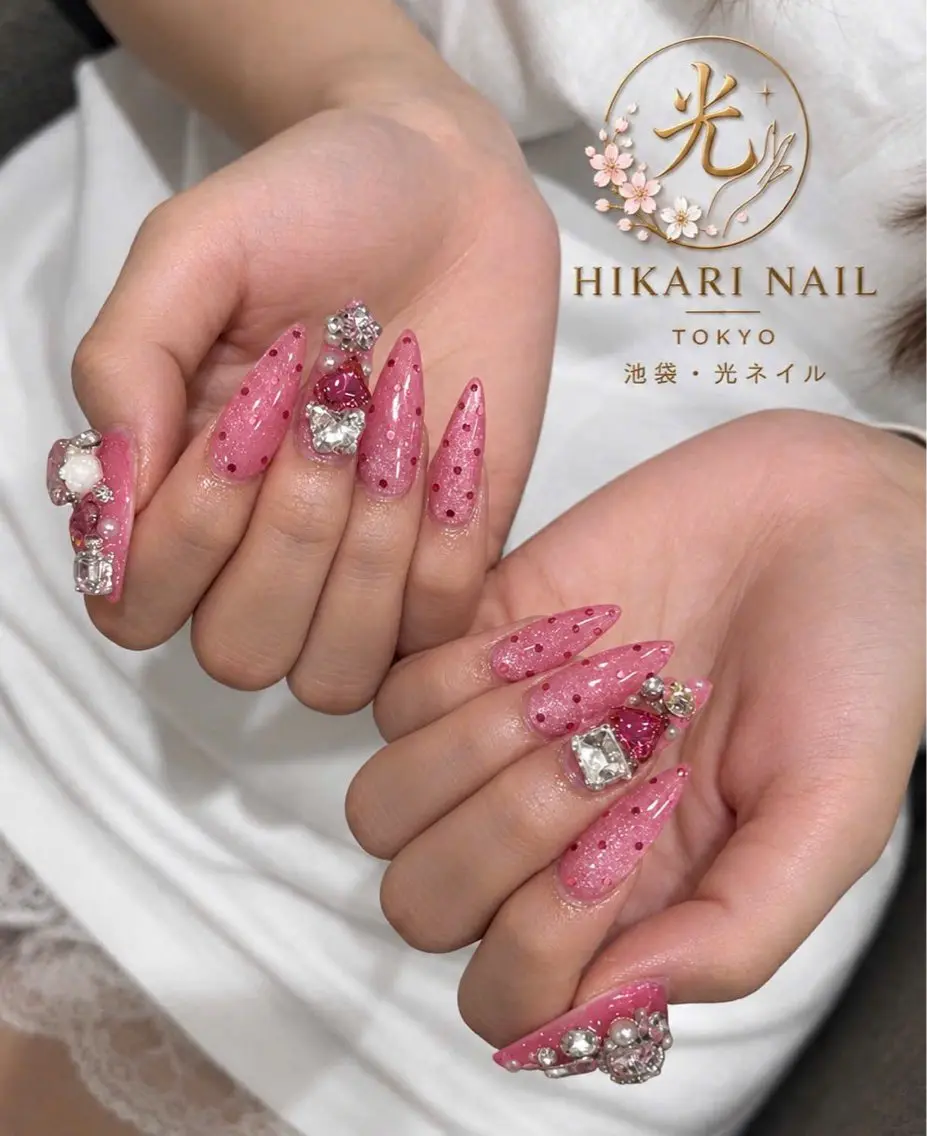 ネイル チークネイル 長さ出し フレンチネイル ガーリー ハロウィン ハンドネイル HikariNail Ikebukuroのネイルデザイン