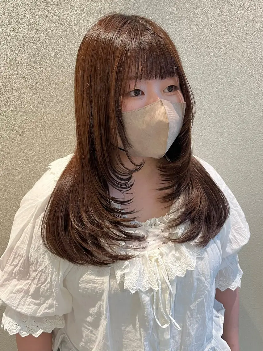 セミロング カラー カット ヘアカラー トリートメント BELLE by revo 山口 か乃のヘアスタイル
