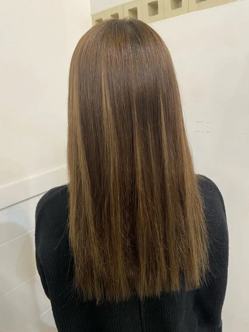 ロング ハイライト BRAS ナカガワのヘアスタイル