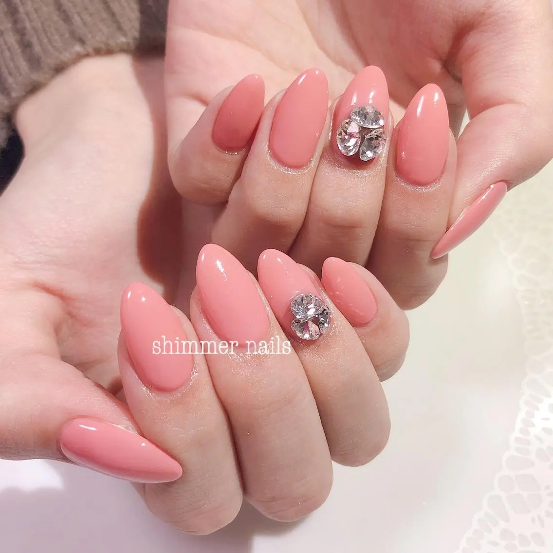 ネイル ワンカラーネイル shimmer nailsのネイルデザイン