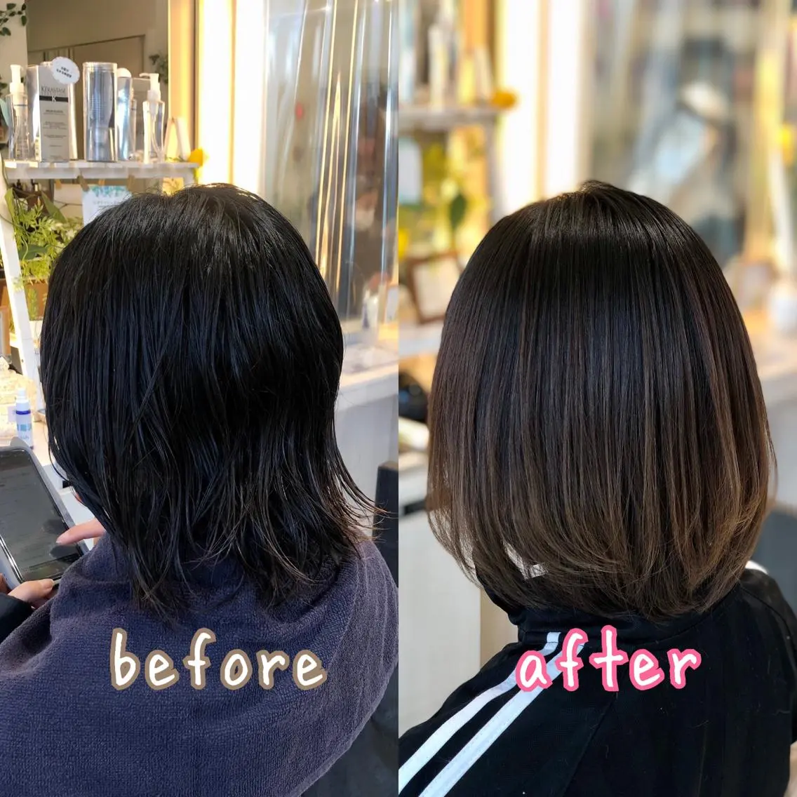 ショート パーマ 縮毛矯正 ストレートパーマ 安井　昴 💫ブリーチ縮毛矯正のヘアスタイル