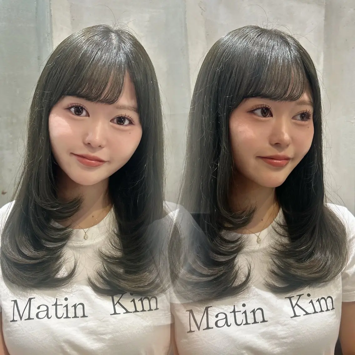 ミディアム カラー 透明感カラー レイヤーカット 似合わせカット カット ヘアカラー トリートメント ブリーチなし透明感 カラー🤍ྀིきららのヘアスタイル