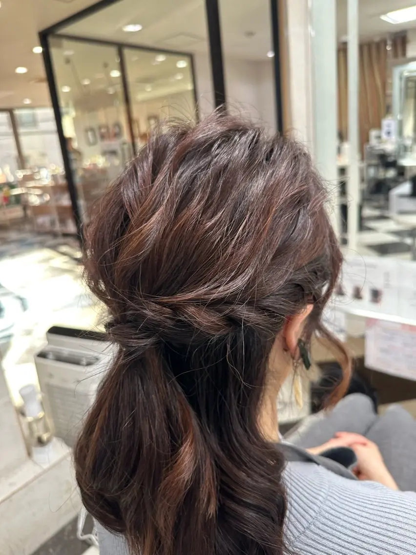 ヘアアレンジ ハーフアップ 鶴田 悠斗のヘアスタイル