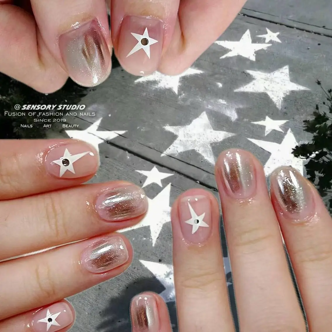 ネイル アートネイル チークネイル フレンチネイル グラデーション マグネットネイル S.nail _のネイルデザイン