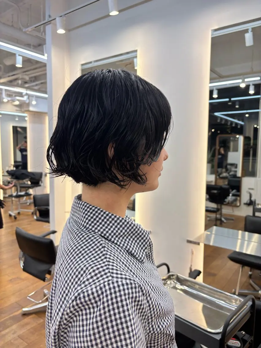 ショート パーマ ボブ カット パーマ トリートメント ハードパーマ Rico💜のヘアスタイル