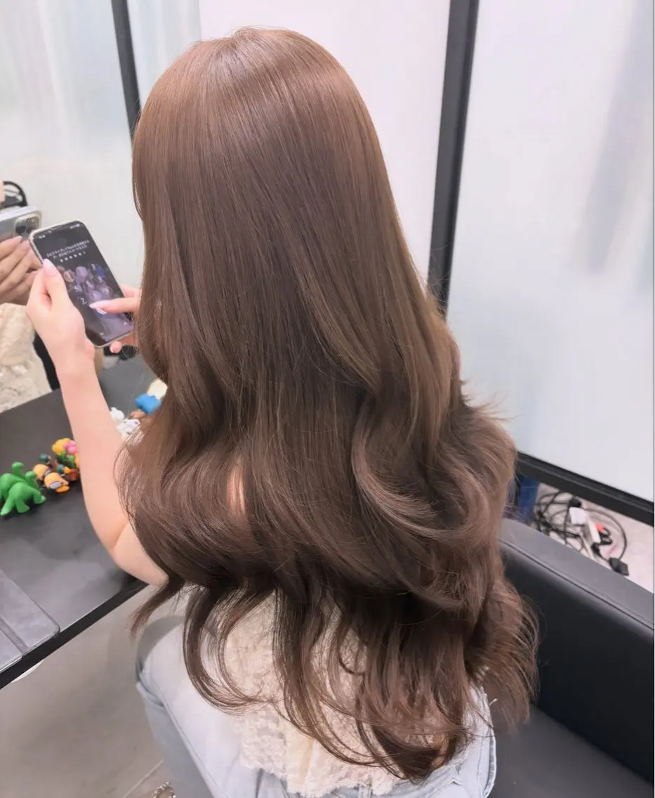 ロング カラー ベージュカラー ブリーチ ブラウンカラー ダブルカラー ブリーチなしカラー カット ヘアカラー トリートメント 栄美容室/韓国ヘア /YAGI🇰🇷のヘアスタイル