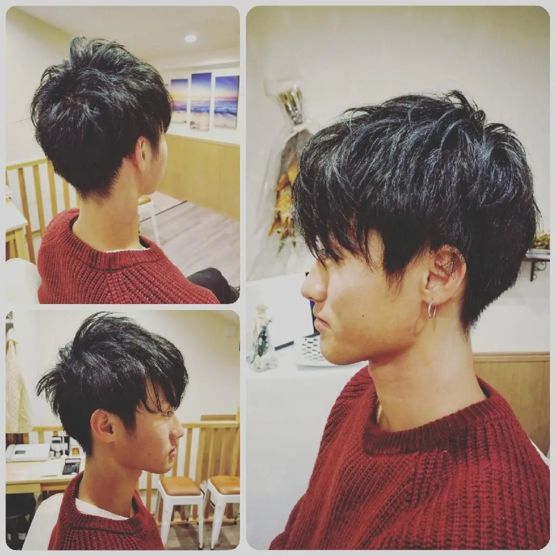ショート メンズ メンズパーマ ツーブロック メンズウルフカット くせ毛 ショートヘア spa hair  ark 富井直美のヘアスタイル