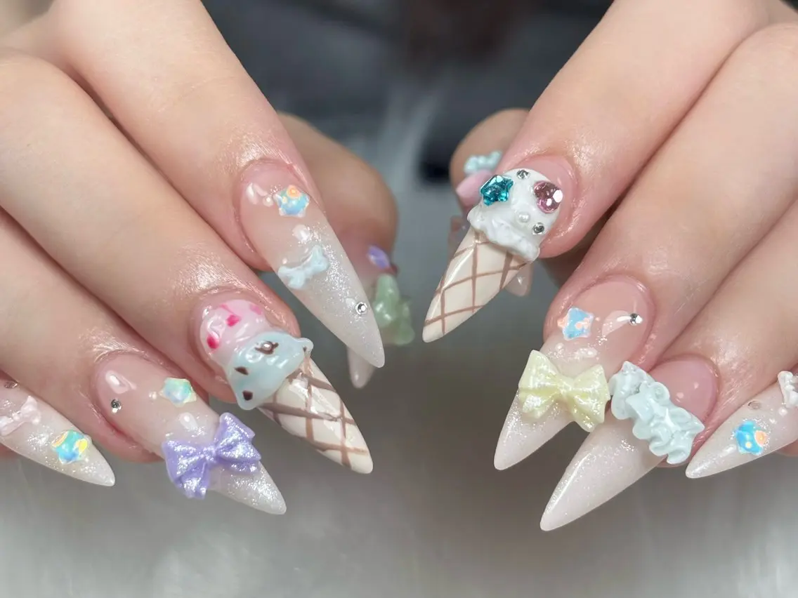 ネイル 長さ出し ロングネイル スカルプネイル スーパーロングネイル ハンドネイル Sully Nail Labのネイルデザイン
