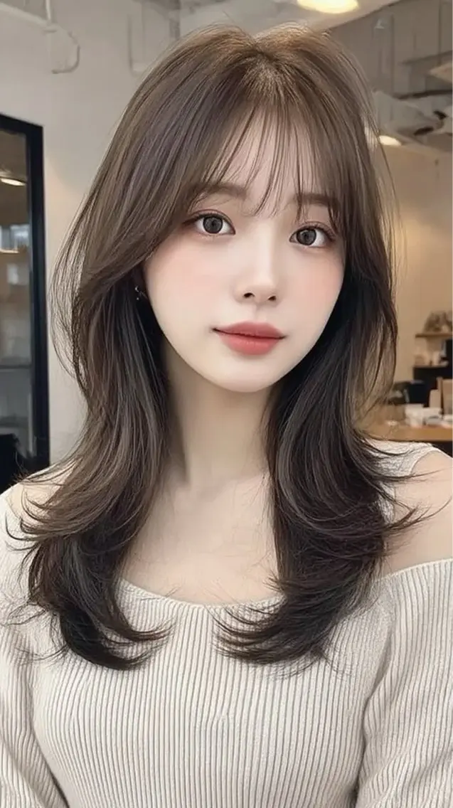 ロング カラー ヘアカラー 韓国×艶ハイトーンが かわいい✨️リオ🍒のヘアスタイル
