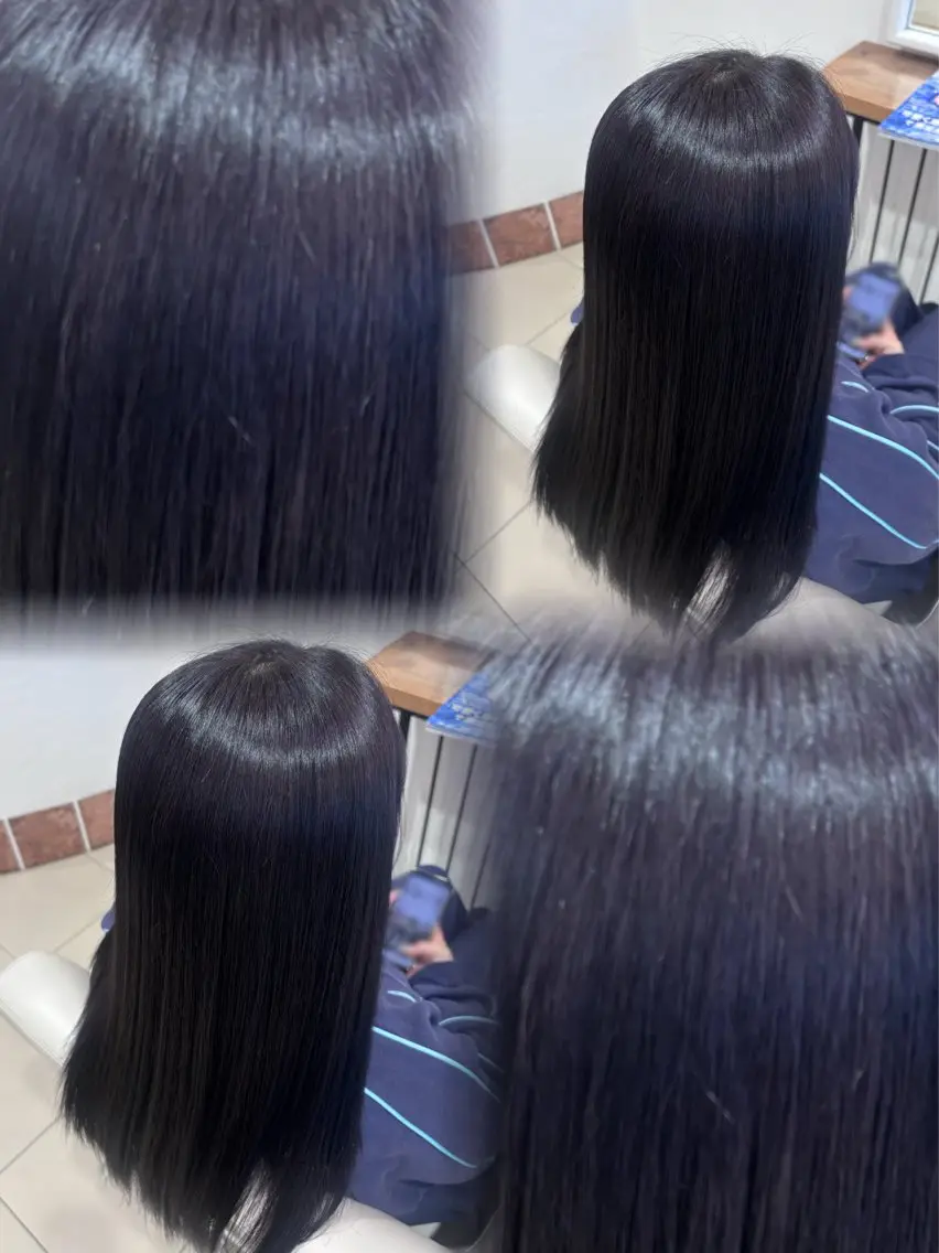 ロング カラー 黒髪 ブリーチ ラベンダーカラー ブリーチなしカラー ヘアカラー 髪質改善/縮毛矯正 透明感カラー/スバルのヘアスタイル