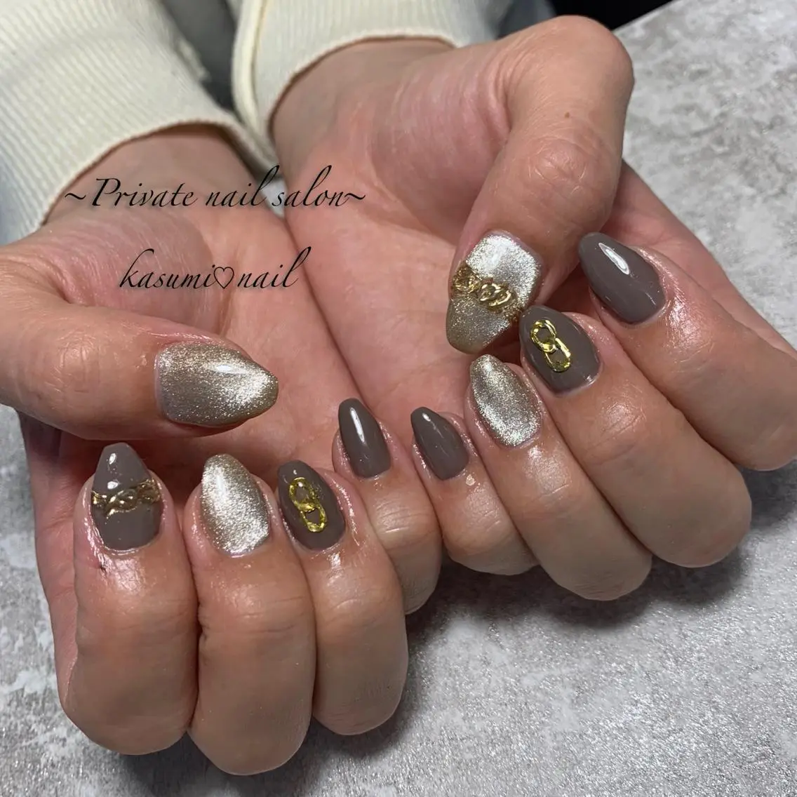 ネイル マグネットネイル ミラーネイル ニュアンスネイル 春ネイル KASUMI♡ Nailのネイルデザイン