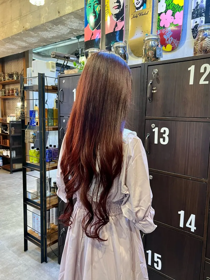ロング カラー ヘアカラー トリートメント 大武 楓のヘアスタイル
