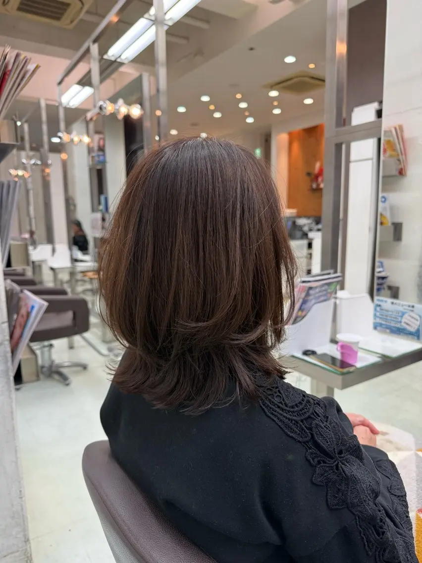 ミディアム カラー くびれヘア カット 小芝涼介/レイヤー /メンズパーマ✂️のヘアスタイル