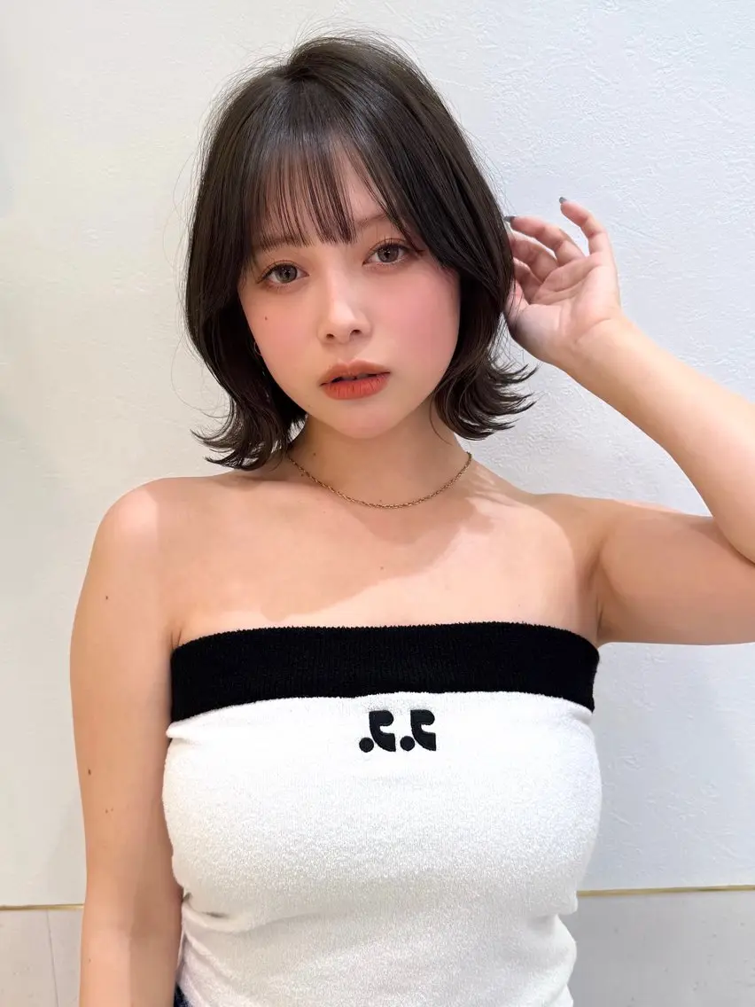 ミディアム カット ヘアカラー トリートメント 新宿/髪質改善/ボブ 韓国レイヤー大重聖斗のヘアスタイル
