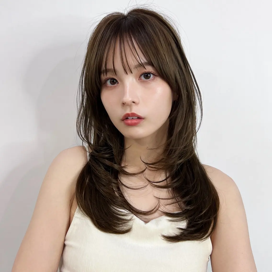 セミロング カラー レイヤーカット カット ヘアカラー トリートメント 渋谷レイヤーカット❌ 縮毛矯正専門/武田涼のヘアスタイル