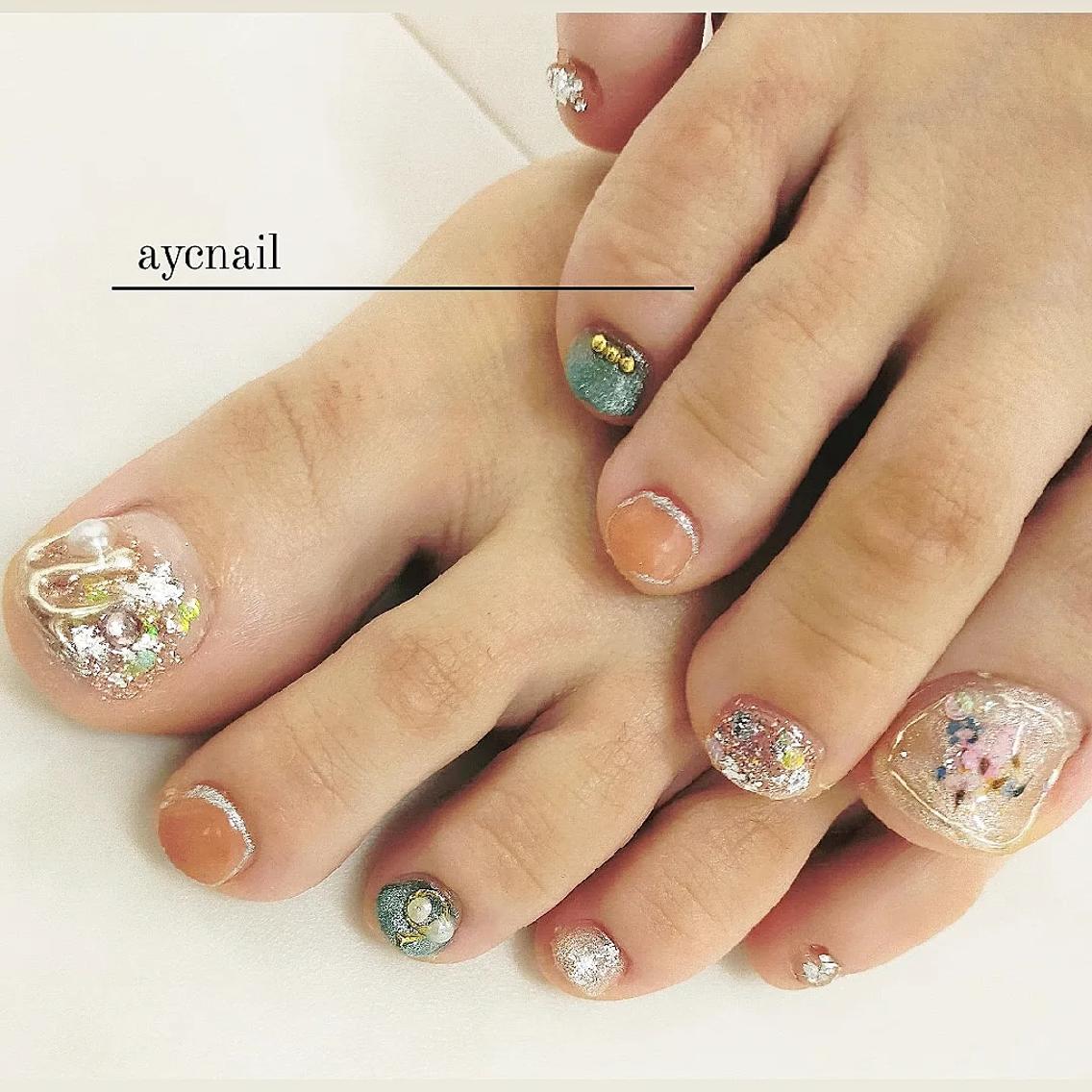 ネイル フットネイル フットネイル 推しネイル | 　aycnailのネイルデザイン