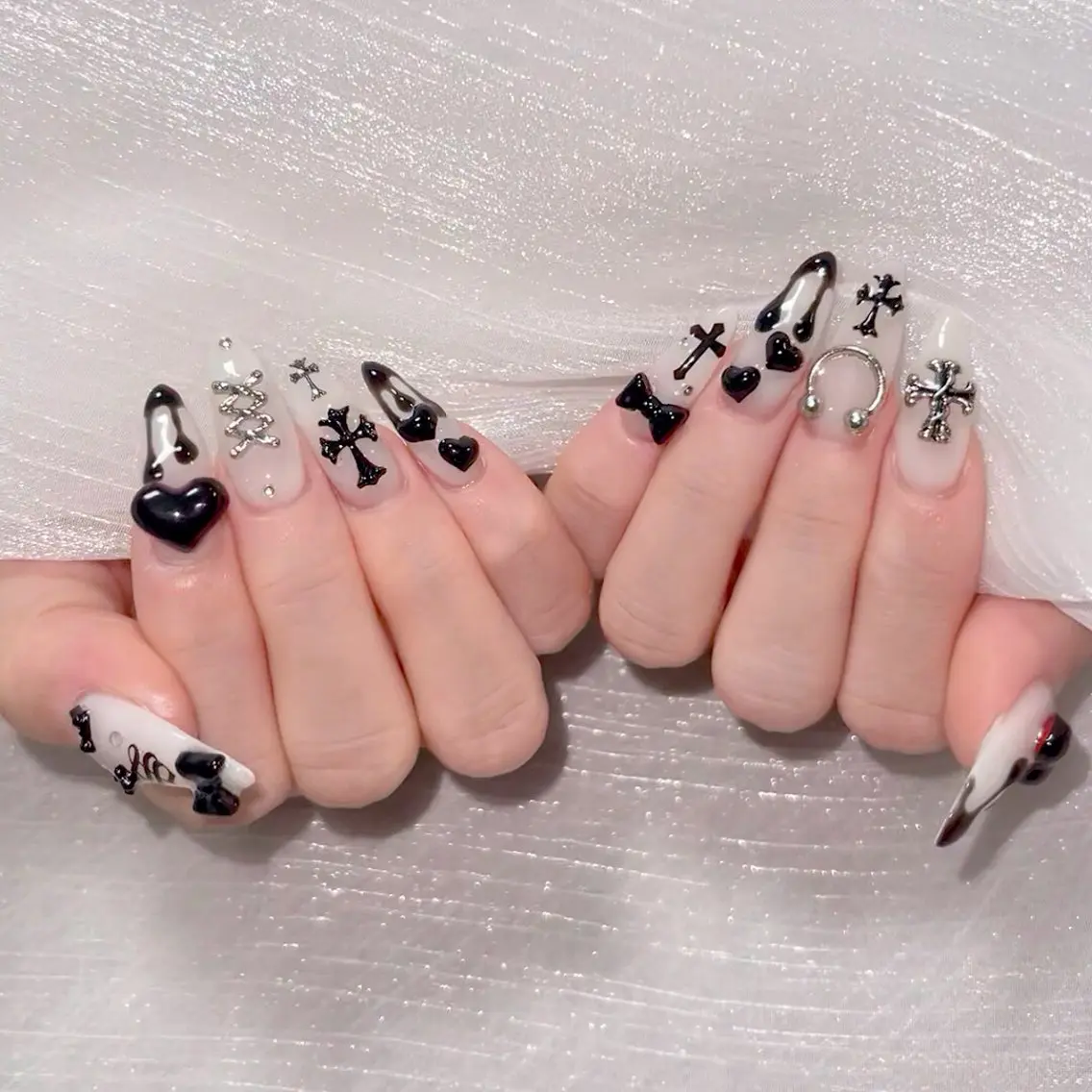 ネイル オーロラネイル 長さ出し フラッシュネイル フレンチネイル ジェルネイル ハンドネイル ハンドケア CiCi Nail Salonのネイルデザイン