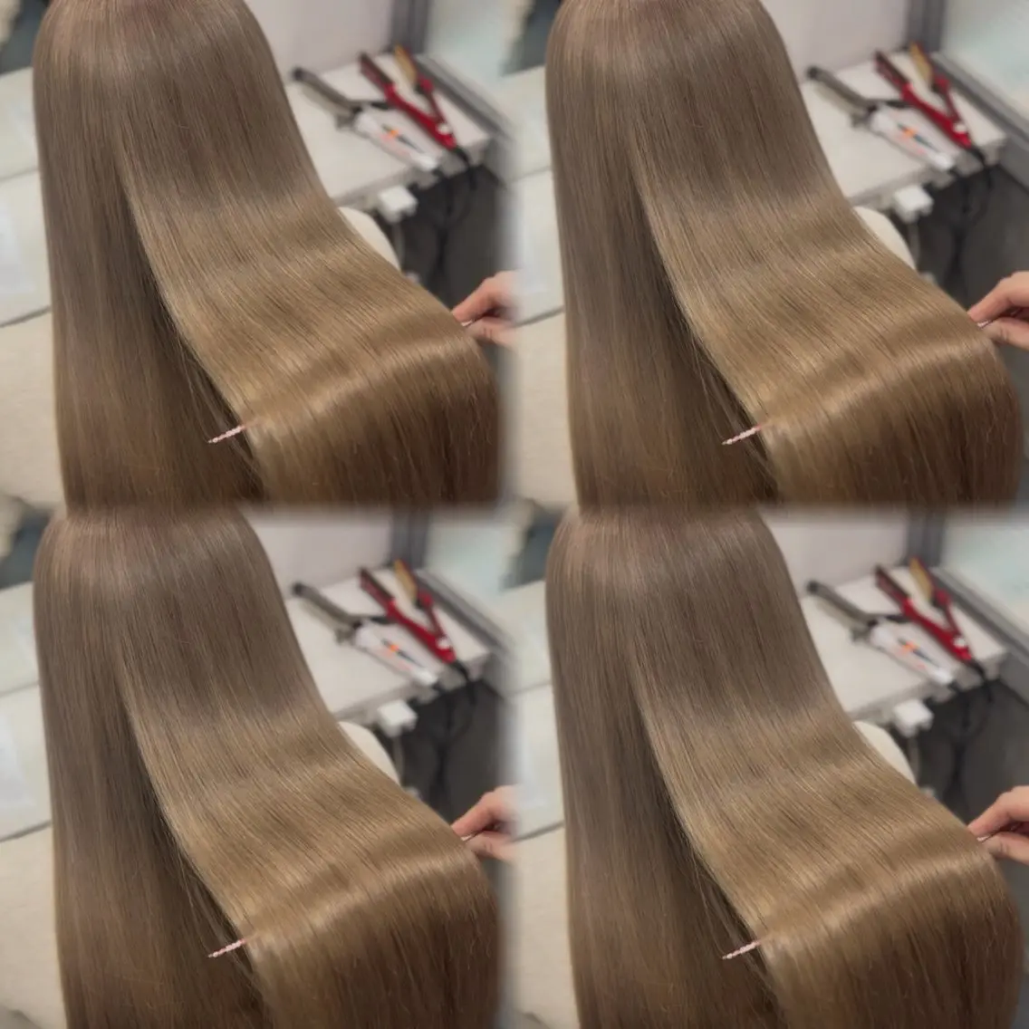 ロング カラー ヘアカラー トリートメント 🦋REISA🦋 エクステ×ハイトーンのヘアスタイル