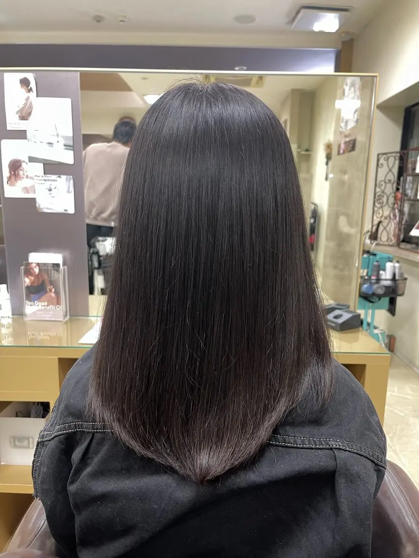 ミディアム 髪質改善 縮毛矯正 縮毛・酸性ストレート モデル募集のヘアスタイル