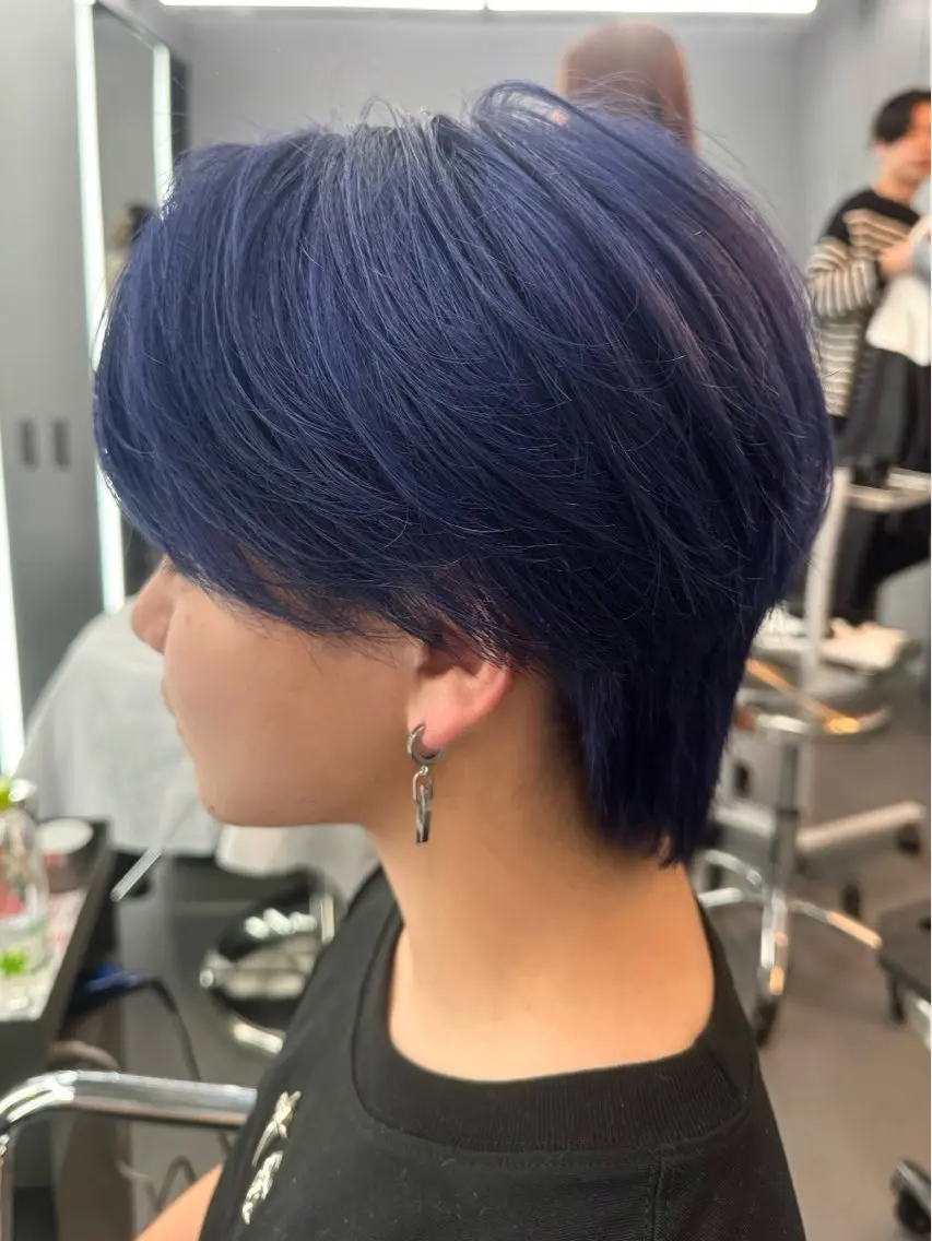 カラー メンズ メンズブリーチ センターパート ダウンパーマ カルマパーマ メンズ韓国風 ヘアカラー トリートメント Ayuki /福岡/メンズカットのヘアスタイル