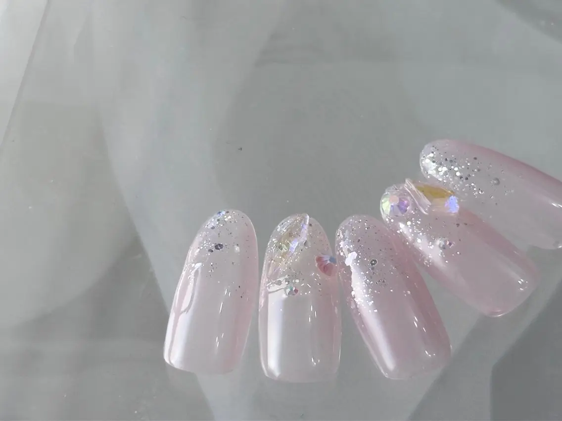 ネイル オーロラネイル 春ネイル ワンホンネイル ハンドネイル U.nail カワバタのネイルデザイン