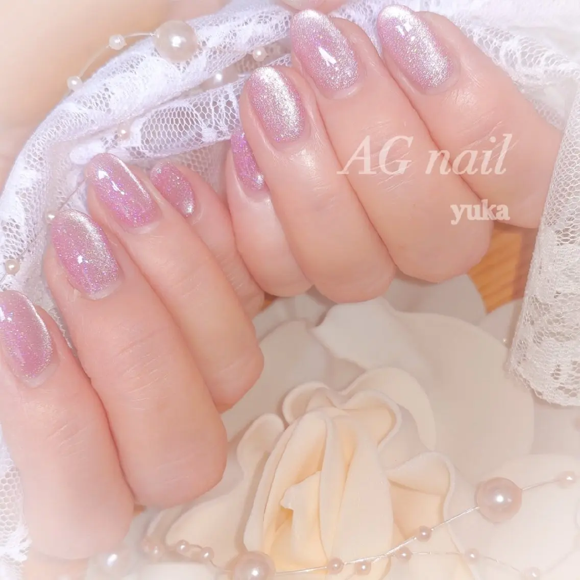 ネイル キラキラネイル マグネットネイル マグネットワンカラー ワンカラーネイル ハンドネイル AGnail 富永  /オフ無料フィルインのネイルデザイン